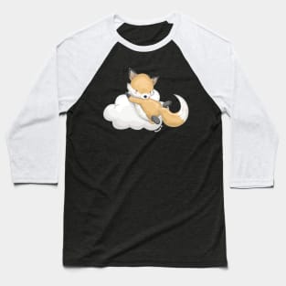 Playing with cloud ! Cute Fox flying with cloud Baseball T-Shirt